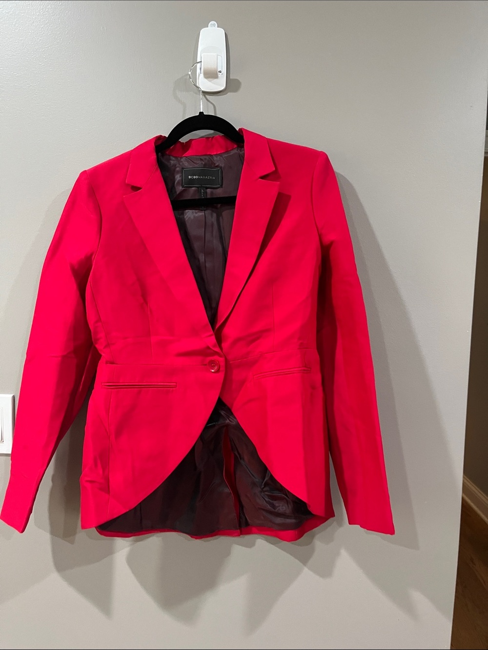 BCBGMaxAzria Vibrant Pink Single-Button Blazer